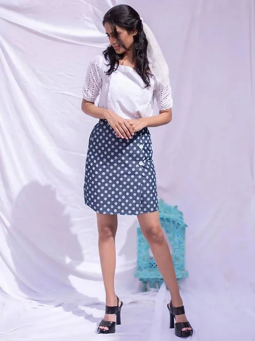 Work Dresses for Professional -Diva Globe Polka dot Women Overlap Skirt