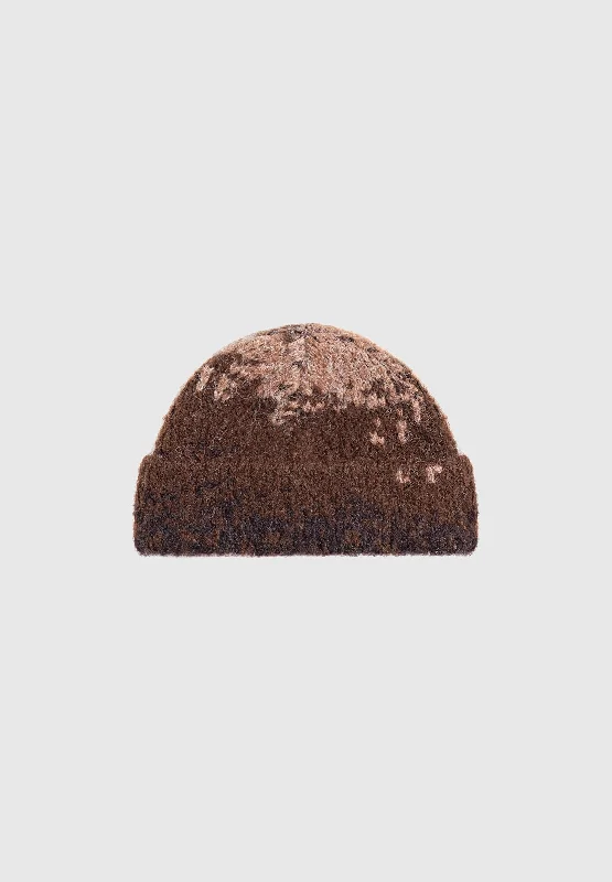 Sports team cap for game day support -Ombré Knit Beanie Hat - Taupe