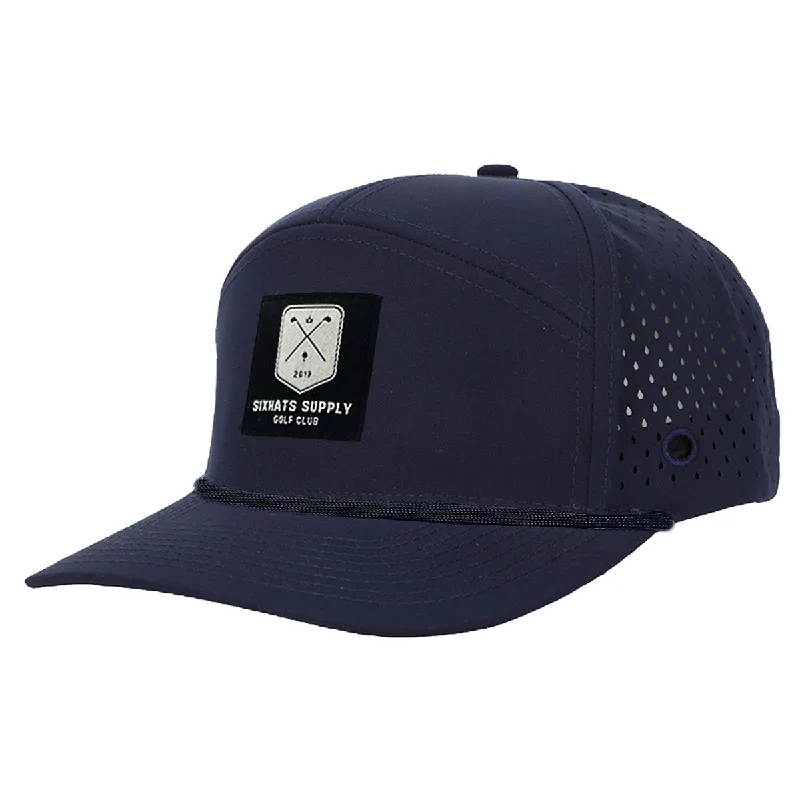 Adjustable strap cap for custom size comfort -Navy Golf Black Rope Tradesman Tee Holder Hat W/ Magnetic Ball Marker