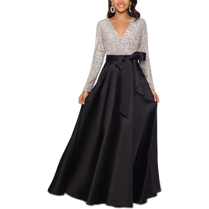 Work Dresses for Professional -Xscape Womens Petites Sequined Maxi Evening Dress