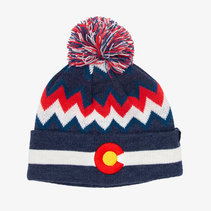 Embroidered sports cap for team pride display -Kids Colorado Zig Zag Beanie