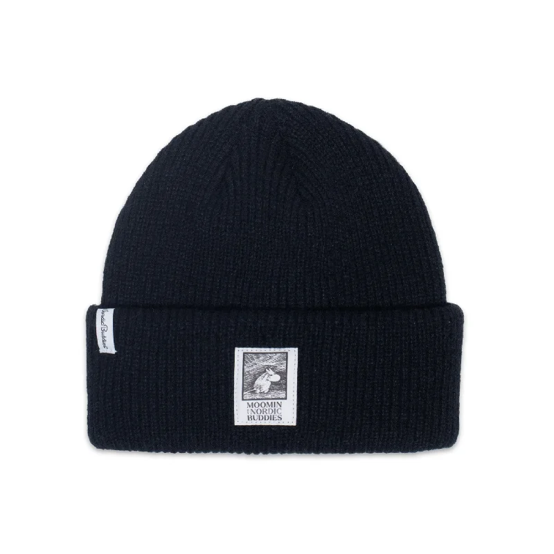 Black mesh cap for breathable summer wear -Moomintroll Winter Hat Beanie Adult - Black