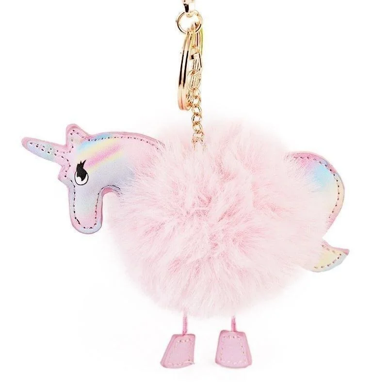 Women's bags with a fold-over top and magnetic closure for easy access and style-Lovely Fluffy Pony Horse Artificial Rabbit Pendant Fur Key Chains for Bags