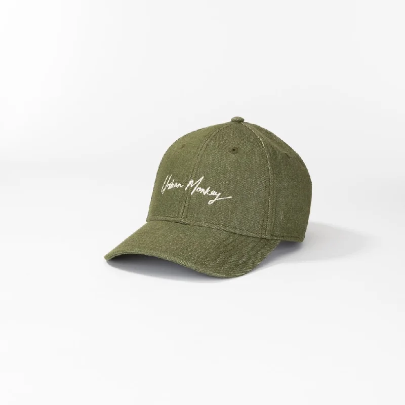 Premium snapback cap with flat bill design -Classic Denim // Olive Green