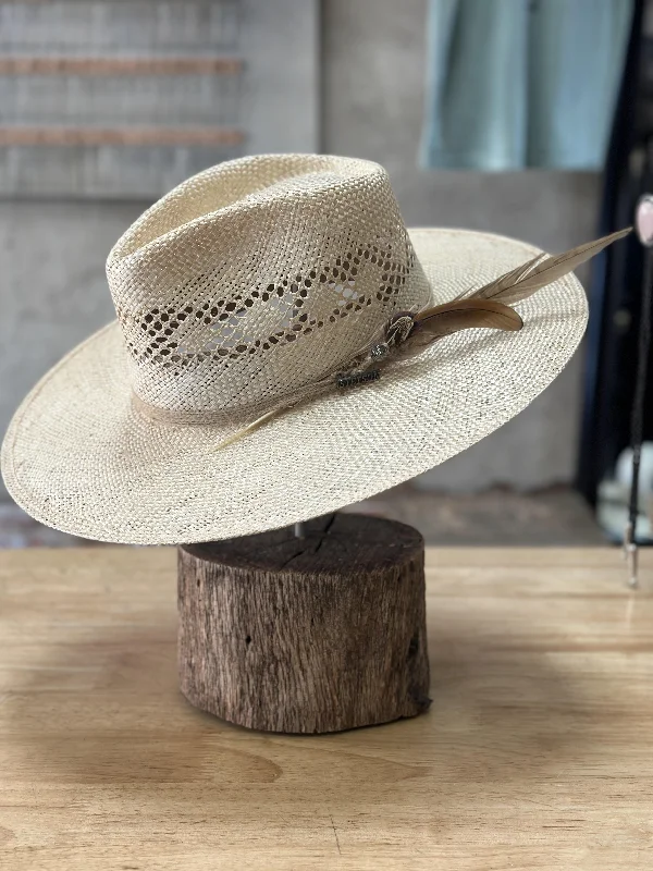 Adjustable cap with sturdy velcro closure -Stetson Chorus Straw Hat