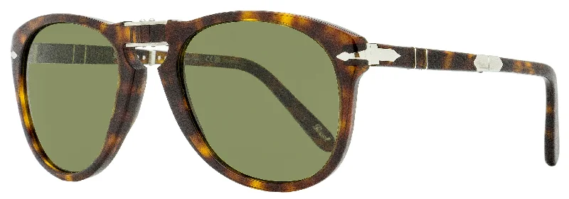 Studded Glasses for Edgy Style -Persol Unisex Steve McQueen Sunglasses PO0714SM 24/P1 Havana 54mm