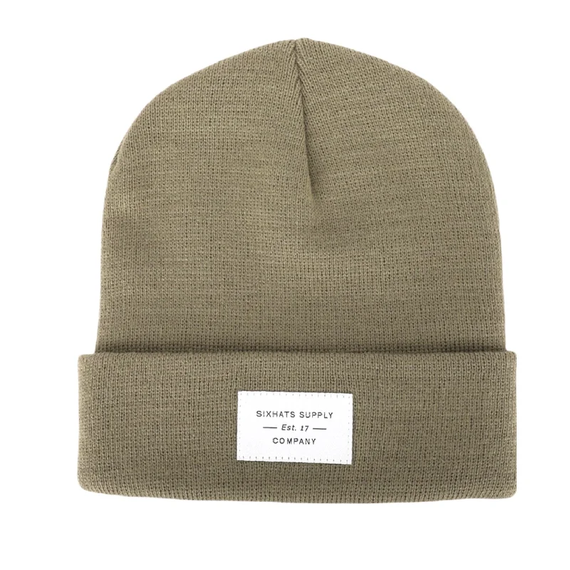 Cotton twill cap for durable daily use -Olive Folding Beanie