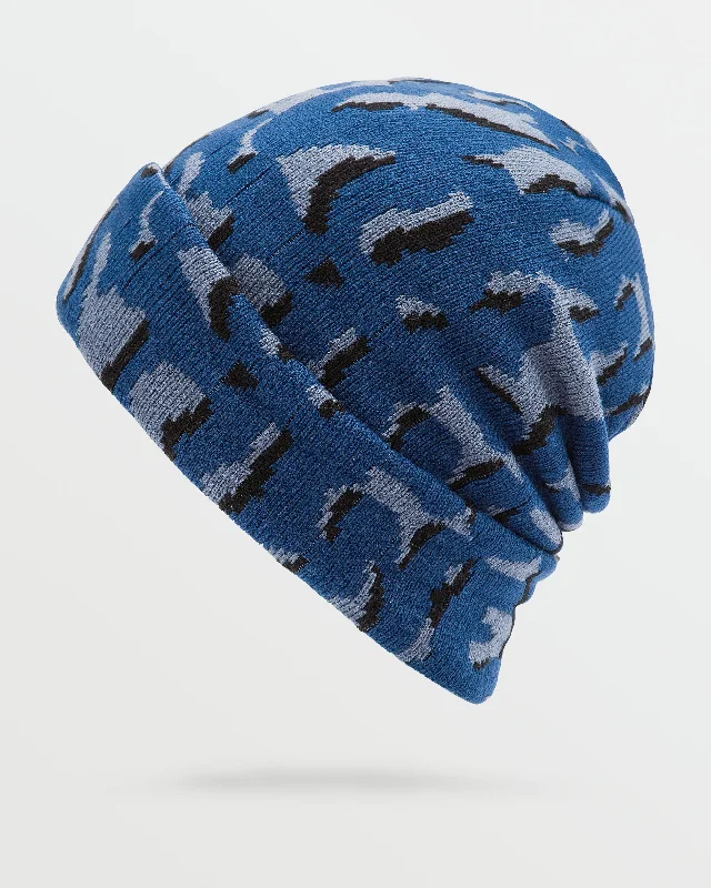 Classic cap with curved bill silhouette -Mens Stone Funk Beanie - Navy