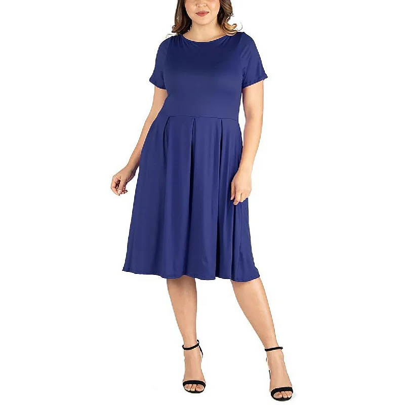 Buttoned Dresses for Stylish -24seven Comfort Apparel Womens Plus   Short Sleeve Long Maxi Dress