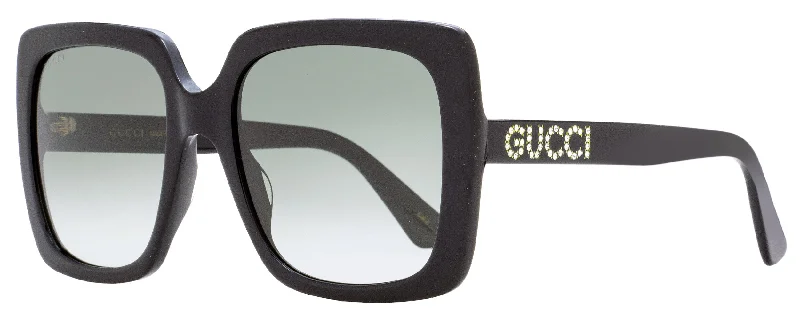 Animal Print Glasses for Fun Look -Gucci Women's Crystal Logo Sunglasses GG0418S 001 Black 54mm