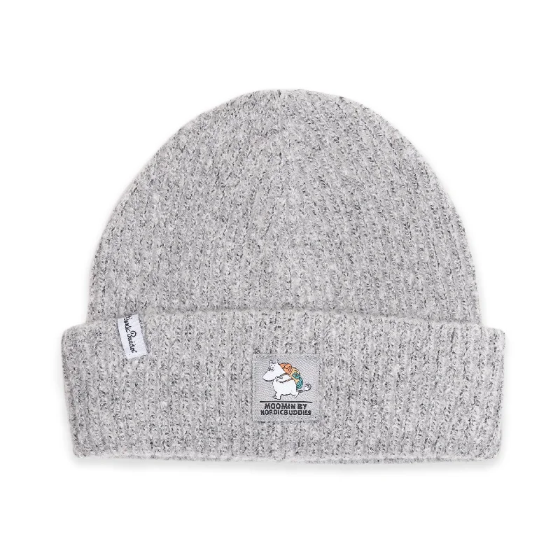 Adjustable dad cap for easy size tweaks -Moomintroll Winter Hat Beanie Adult - Grey