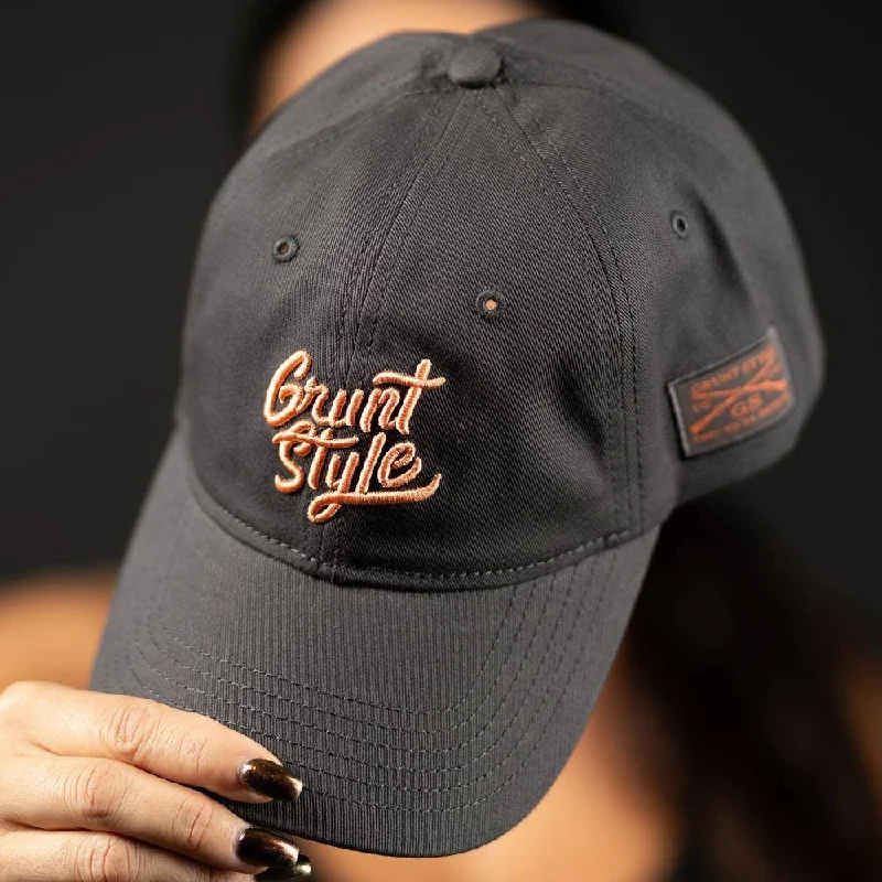 Bright neon cap for bold visibility needs -Apricot Crush Script Logo Hat