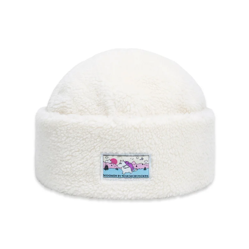 Minimal dad cap for understated charm -Moomintroll Fargo Beanie Adult - Offwhite