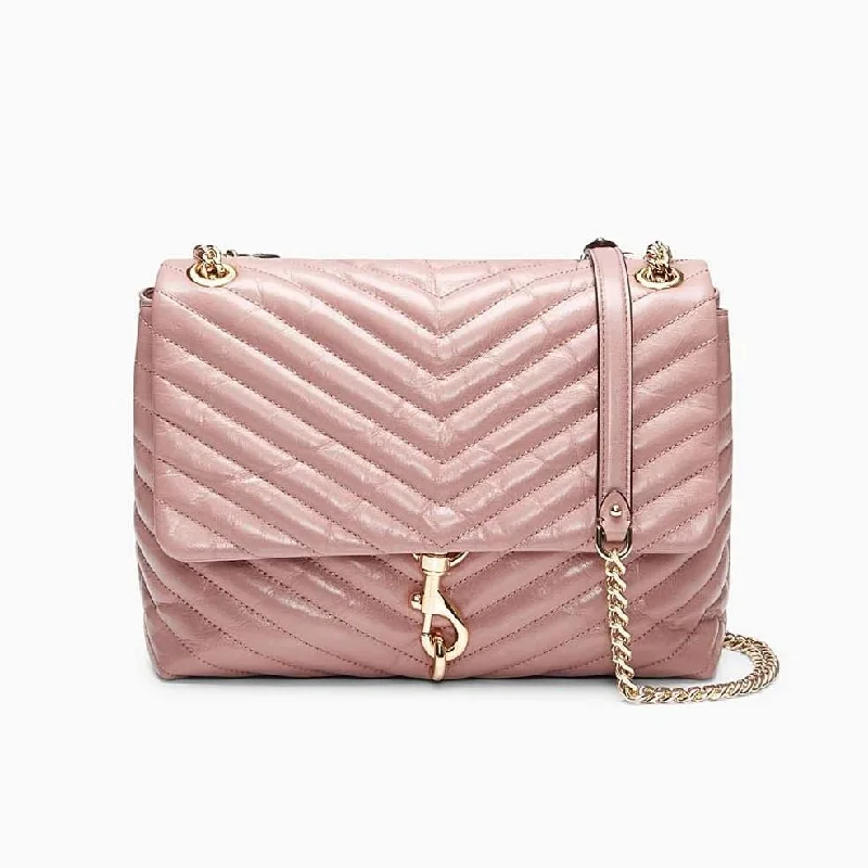 Women's bags with quilted design and chain strap for a sophisticated look-Edie Flap Shoulder Bag (Mink)