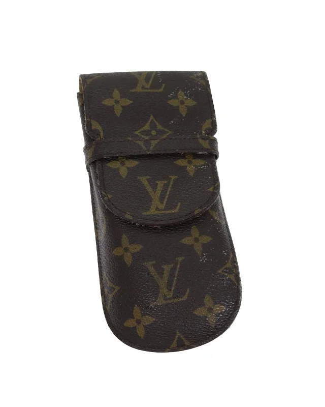 Checkered Glasses for Fashionable -Monogram Canvas Glasses Case with Flap Closure