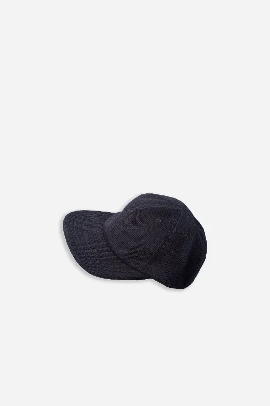 Mesh dad cap for ventilated hot days -Recycled 6 Panel Knit Cap Black