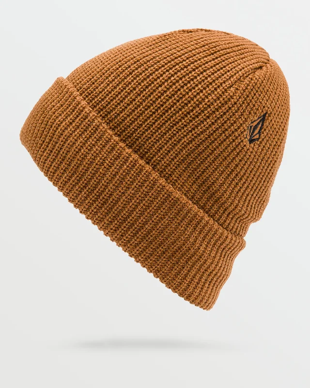 Wool trucker cap for warm stylish wear -Mens Sweep Lined Beanie - Caramel