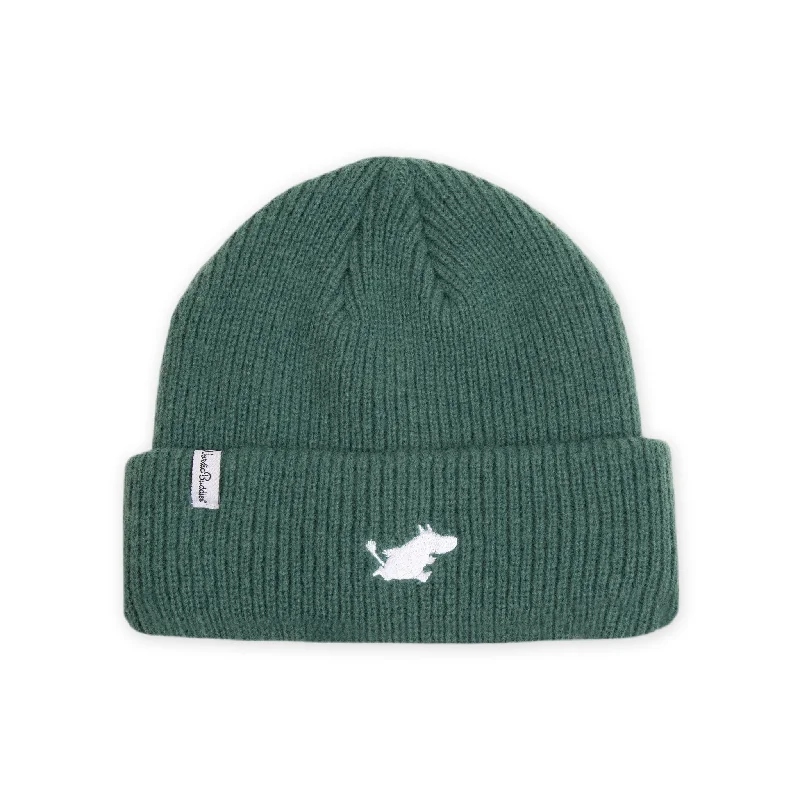 Washed denim cap for broken-in softness -Moomin Classics Winter Hat Beanie Adult - Green