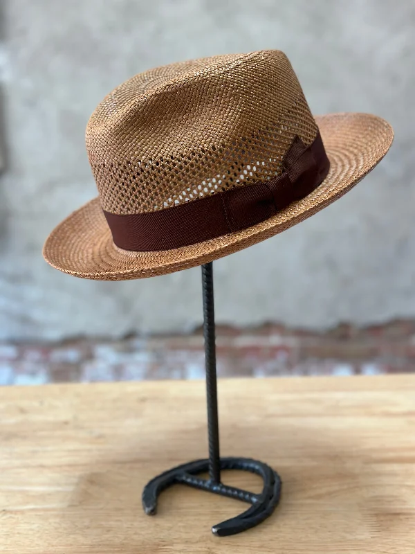 Denim snapback cap for casual cool edge -Stetson Moor Straw Fedora