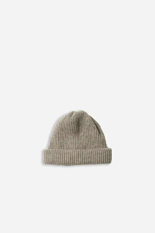 Minimal snapback cap for clean urban style -Extra Fine Merino Roll Up Beanie Gray