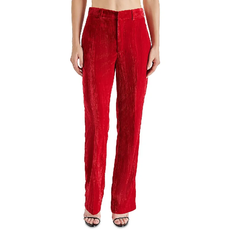 Indian Dresses with Intricacy -Steve Madden Womens Mercer Crushed Velvet Dressy Straight Leg Pants