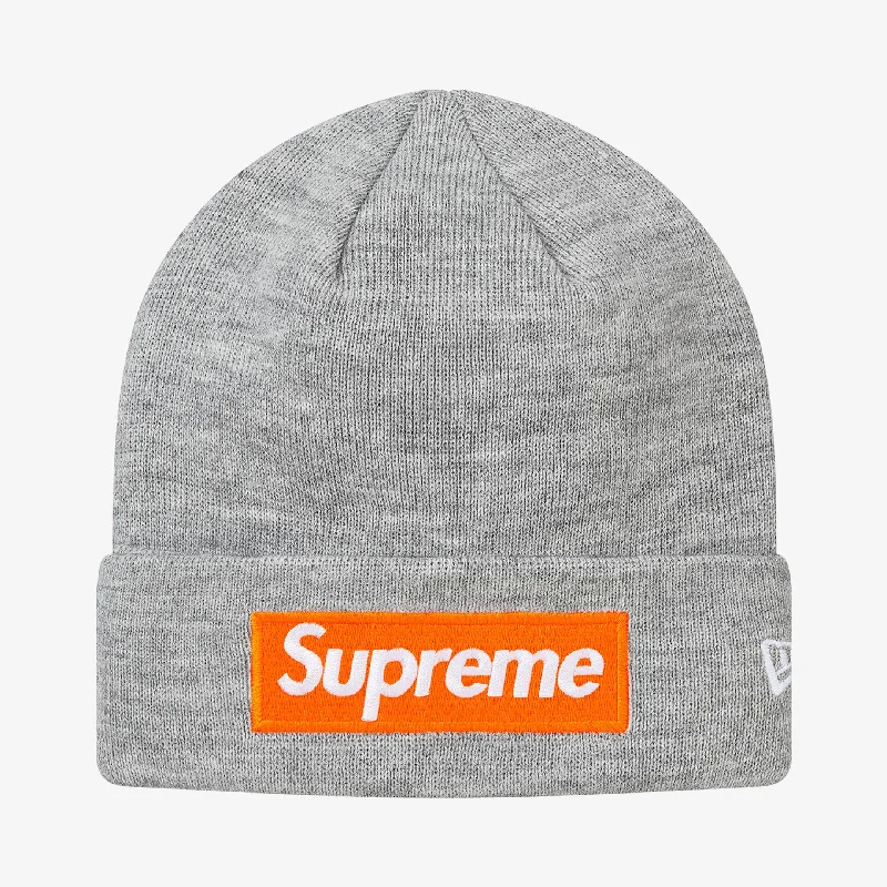 Minimal dad cap for understated charm -Supreme x New Era Beanie 'Box Logo' Heather Grey (FW17)