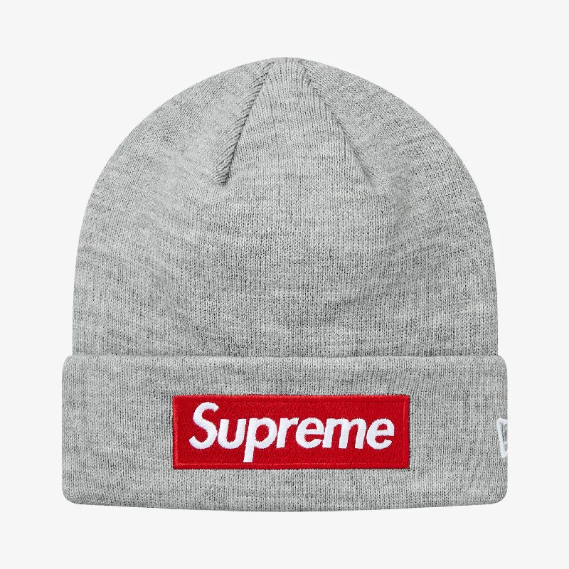 Premium snapback cap with flat bill design -Supreme x New Era Beanie 'Box Logo' Heather Grey (FW18)